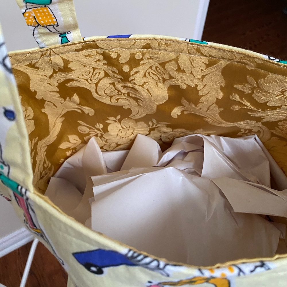 Handmade Golf Pattern Tote Bag - Picture 2 of 3